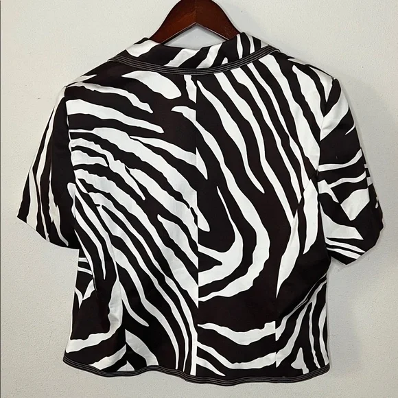 Peter Nygard Zebra Print Jacket Size 16 Short Sleeve Designer - Picture 2 of 12
